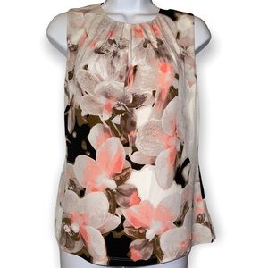 Calvin Klein Womens Floral sleeveless blouse. Size Small